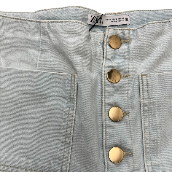 ZARA NWT Wide-Leg LIGHT BLUE Denim Pants - Picture 5 of 10